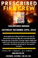 Healthy Forest Alliance On-call Crew - Lewis Ranch Pile Burn